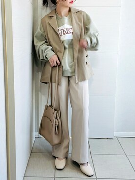 「kutir」｜「アイテム（スウェット）」を使った、❁⃘asa❁⃘さん（レディース・150cm）の春コーディネート