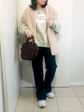 「kutir」｜「アイテム（スウェット）」を使った、❁⃘asa❁⃘さん（レディース・150cm）の冬コーディネート