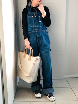 「CENE」｜「アイテム（サロペット/オーバーオール）」を使った、❁⃘asa❁⃘さん（レディース・150cm）の秋コーディネート