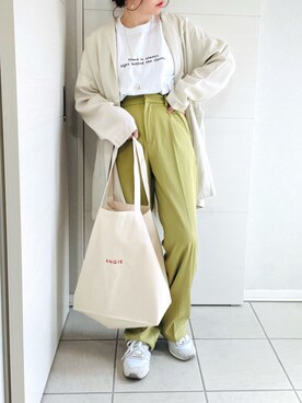 「FORK&SPOON」｜「アイテム（スラックス）」を使った、❁⃘asa❁⃘さん（レディース・150cm）の春コーディネート