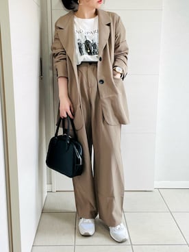 「ロングジャケット」｜「アイテム（その他）」を使った、❁⃘asa❁⃘さん（レディース・150cm）の春コーディネート