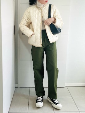 「feepur（フェピュール）のアイテム（チノパンツ）」を使った、❁⃘asa❁⃘さん（レディース・150cm）の秋コーディネート