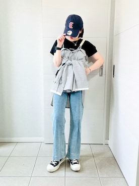 「NEW ERA（ニューエラ）のアイテム」を使った、❁⃘asa❁⃘さん（レディース・150cm）の夏コーディネート