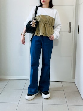 「アイテム（スウェット）」を使った、❁⃘asa❁⃘さん（レディース・150cm）の秋コーディネート