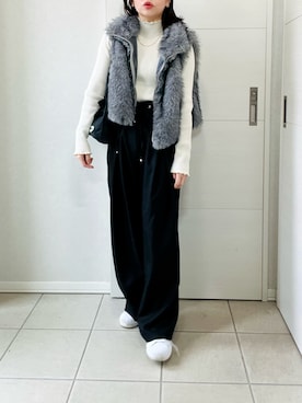 「tiptop（ティップトップ）のメランジリブハイネックプルオーバー（ニット/セーター）」を使った、❁⃘asa❁⃘さん（レディース・150cm）の秋コーディネート