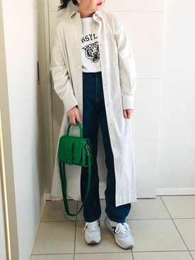 「Crisp（クリスプ）のベーシックデニムパンツ（デニムパンツ）」を使った、❁⃘asa❁⃘さん（レディース・150cm）の冬コーディネート