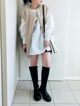 「クリスプ」｜「アイテム（その他アウター）」を使った、❁⃘asa❁⃘さん（レディース・150cm）の冬コーディネート