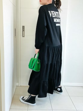 「バックロゴ」｜「アイテム（スニーカー）」を使った、❁⃘asa❁⃘さん（レディース・150cm）の春コーディネート