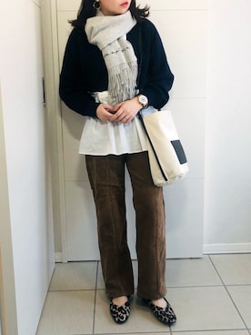 「アイテム（ストール/ショール）」を使った、❁⃘asa❁⃘さん（レディース・150cm）の冬コーディネート