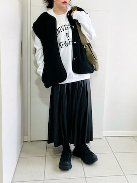 「ハーフムーンバック」｜「アイテム（ジャケット/アウター）」を使った、❁⃘asa❁⃘さん（レディース・150cm）の冬コーディネート