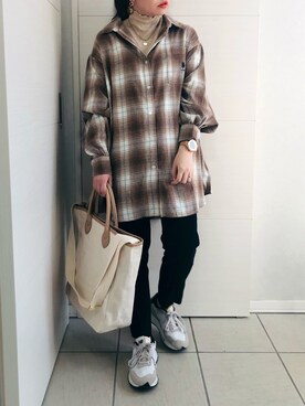「Crisp yours（クリスプユアーズ）のアイテム（Tシャツ/カットソー）」を使った、❁⃘asa❁⃘さん（レディース・150cm）の秋コーディネート