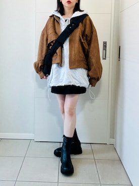 「アイテム（ブルゾン）」を使った、❁⃘asa❁⃘さん（レディース・150cm）の秋コーディネート