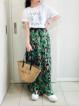「AS KNOW AS plus（アズノゥアズプラス）のアイテム（スニーカー）」を使った、❁⃘asa❁⃘さん（レディース・150cm）の夏コーディネート