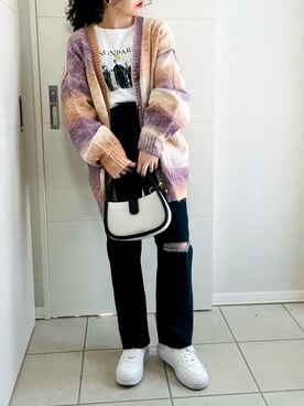 「AS KNOW AS plus（アズノゥアズプラス）のアイテム（スニーカー）」を使った、❁⃘asa❁⃘さん（レディース・150cm）の冬コーディネート