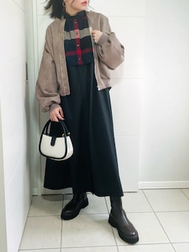 「andme（アンドミー）のアイテム（ブルゾン）」を使った、❁⃘asa❁⃘さん（レディース・150cm）の秋コーディネート