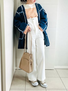 「Discoat」｜「アイテム（デニムジャケット）」を使った、❁⃘asa❁⃘さん（レディース・150cm）の春コーディネート