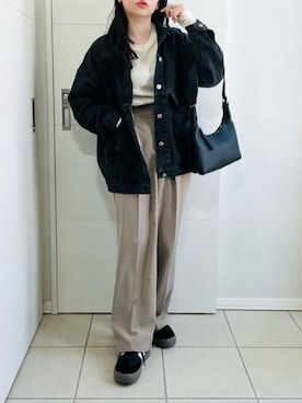 「CLEA（クレア）のアイテム（デニムジャケット）」を使った、❁⃘asa❁⃘さん（レディース・150cm）の冬コーディネート