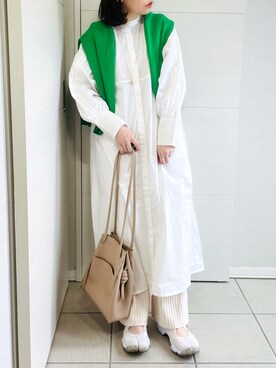 「はじめましてコーデ」｜「アイテム（シャツワンピース）」を使った、❁⃘asa❁⃘さん（レディース・150cm）の春コーディネート