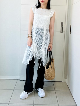 「tiptop（ティップトップ）のアイテム」を使った、❁⃘asa❁⃘さん（骨格ストレート・レディース・150cm）の夏コーディネート