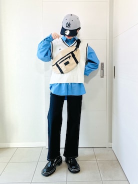 「アイテム（ローファー）」を使った、❁⃘asa❁⃘さん（レディース・150cm）の冬コーディネート