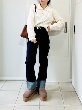 「アイテム（スリッポン）」を使った、❁⃘asa❁⃘さん（レディース・150cm）の秋コーディネート