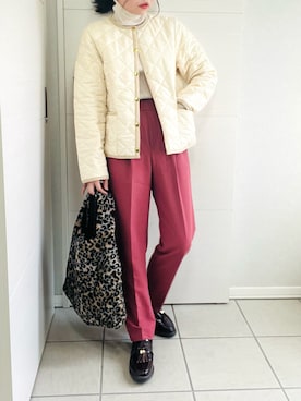 「Traditional Weatherwear」｜「アイテム（ノーカラージャケット）」を使った、❁⃘asa❁⃘さん（レディース・150cm）の秋コーディネート