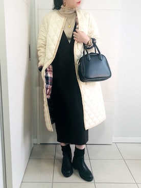 「URBAN RESEARCH ROSSO」｜「アイテム（ノーカラーコート）」を使った、❁⃘asa❁⃘さん（レディース・150cm）の秋コーディネート