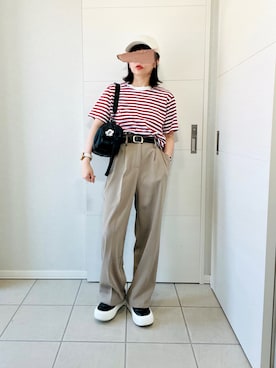 「アイテム（キャップ）」を使った、❁⃘asa❁⃘さん（レディース・150cm）の夏コーディネート