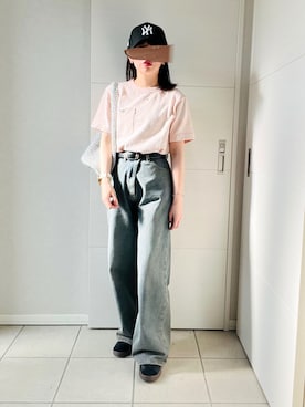 「キャップ女子」｜❁⃘asa❁⃘さん（レディース・150cm）の夏コーディネート