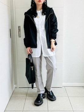 「Fizz（フィズ）の【maiko_wear × Fizz コラボ】　スタンドカラーデザインシャツ（シャツ/ブラウス）」を使った、❁⃘asa❁⃘さん（レディース・150cm）の秋コーディネート