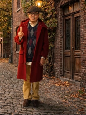 「アイテム（ダッフルコート）」を使った、あらたさん（メンズ・174cm）の冬コーディネート