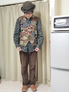 「アイテム（帽子）」を使った、あらたさん（メンズ・174cm）の秋コーディネート