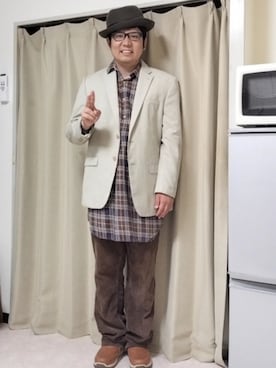 「アイテム（パンツ）」を使った、あらたさん（メンズ・174cm）の秋コーディネート