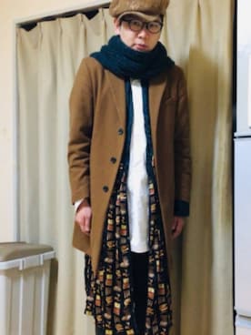 「アイテム（ハンチング/ベレー帽）」を使った、あらたさん（メンズ・174cm）の冬コーディネート