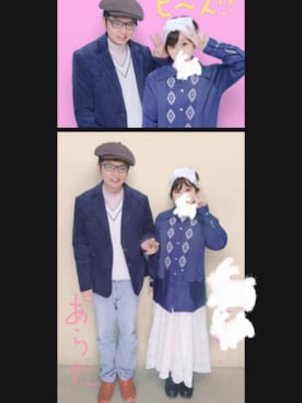 「VINTAGE（ヴィンテージ）のアイテム（シャツ/ブラウス、ブルー系）」を使った、あらたさん（メンズ・174cm）の春コーディネート