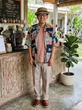 「Levi's（リーバイス）のアイテム（パンツ）」を使った、あらた暑くてコメント出来ない場合ありさん（メンズ・174cm）の夏コーディネート