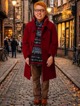 「古着」｜あらた体調不良さん（メンズ・174cm）の秋コーディネート