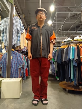 「Wrangler（ラングラー）のアイテム」を使った、あらた暑くてコメント出来ない場合ありさん（メンズ・174cm）の夏コーディネート