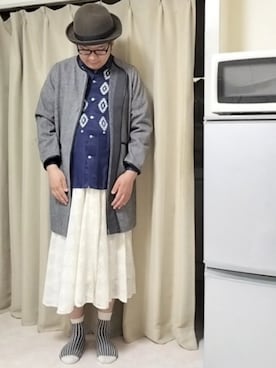 「アイテム（スカート）」を使った、あらたさん（メンズ・174cm）の秋コーディネート
