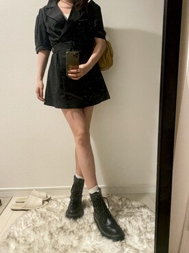 「オルチャンファッション」｜「アイテム（ブーツ）」を使った、さなKoreaさん（レディース・156cm）の秋コーディネート