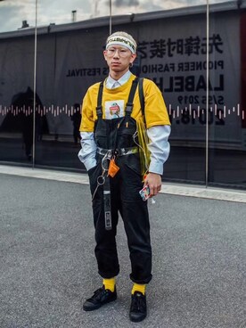 「CLOT（クロット）のアイテム」を使った、秦然さん（メンズ・175cm）の春コーディネート