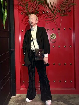 「CLOT（クロット）のアイテム」を使った、秦然さん（メンズ・175cm）の春コーディネート