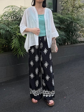 「GU（ジーユー）のアイテム（キャミソール）」を使った、yuumiさん（レディース・154cm）の夏コーディネート