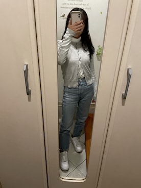 「エアフォース1」｜「アイテム（グレー系）」を使った、knwearさん（レディース・153cm）の秋コーディネート