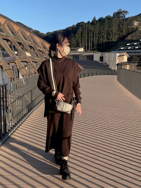 「SET UP」｜「アイテム（ワンピース/ドレス）」を使った、knwearさん（レディース・153cm）の秋コーディネート