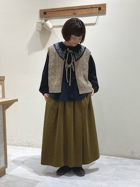 「前後着ベスト」｜n.aiさん（レディース・157cm）の秋コーディネート