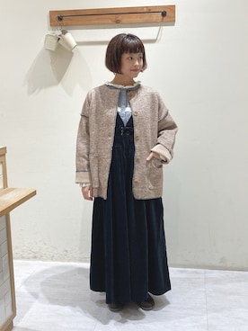 「ニットコート」｜「アイテム（ジャケット/アウター）」を使った、n.aiさん（レディース・157cm）の秋コーディネート