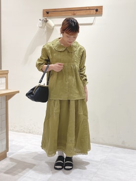 「TSUHARU by Samansa Mos2（ツハルバイサマンサモスモス）のアイテム（スカート）」を使った、n.aiさん（レディース・157cm）の夏コーディネート