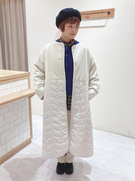 「ブルーニット」｜「アイテム（帽子）」を使った、n.aiさん（レディース・157cm）の秋コーディネート