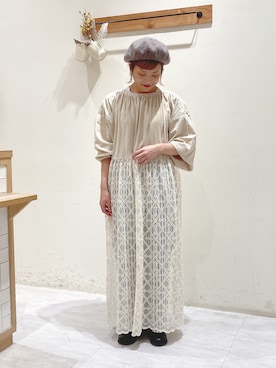 「ストライプパンツ」｜「アイテム（ワンピース/ドレス）」を使った、n.aiさん（レディース・157cm）の秋コーディネート